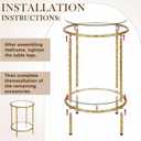 Shimeyao Handmade Hammered Gold Side Table Round Vintage End Table, 23.62 x 17.72 x 17.72 inches