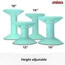 Storex Wiggle Stool Active Flexible Seating for Classroom and Home Study, Adjustable 12-18 Inch Height, Teal (00306U01C)