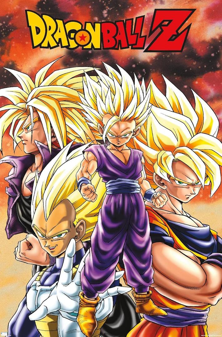 Trends International Dragon Ball Z - Saiyans Wall Poster, 34L x 22.4W, Unframed Version