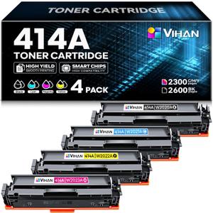 414A Toner Cartridge 4 Pack Compatible Replacement for HP 414A Black Toner Cartridges Works with Color Pro MFP M479fdw Toner, Color Pro M454dw M454dn M480f M455dn Printer (Black Cyan Yellow Magenta)