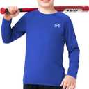 MEETYOO Boys Compression Shirt Long Sleeve Athletic Undershirt for Youth Kids Quick Dry Football Base Layer L