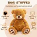 LotFancy Teddy Bear Stuffed Animals, 20 inch Soft Cuddly Cute Plushies, Plush Toys with Footprint Design, Stuffed Animals for Girls Kids Baby Toddlers, Baby Shower Easter Birthday Gift Decor, Brown