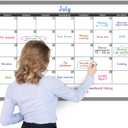Large Dry Erase Calendar for Wall, Undated 1 Month Wall Calendar, 40" x 28" Erasable & Reusable Laminated Calendar, 10 Round Stickers, Great Layout Wall Calendar Monthly for Home Office School