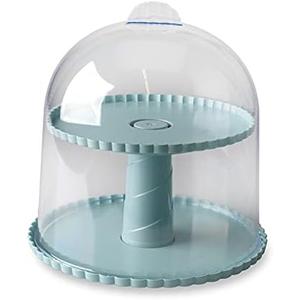 Nordic Ware Dessert Stand with Lid, Sea Glass (10-inch diameter)