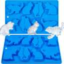 Kamehame Cat Ice Cube Trays, 2 Pack Cat Shaped Ice Cube Mold, Fun Silicone Molds for Making Ice Cube, Chocolate, Candy, Cake Decoration, Cupcakes, Jelly