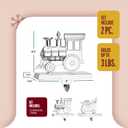 Klikel Train Stocking Hanger Set of 2 - Shiny Silver Metal Christmas Stocking Holder for Fireplace Mantle - Heavy Duty with Hook