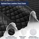 SmoothNovelty 1.1 Yards Diamond Quilted Vinyl Headliner Material 55 in Wide Faux Leather with Foam Backed 2" x 3" Diamonds Pattern Fabric for Car Furniture Upholstery(Black)