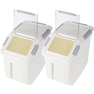 Rice Storage Container 25 lb (15 Liters) with Wheels Seal Locking Lid PP (Pack-2)