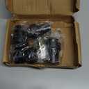 Door Stoppers 2.5 Inch Floor Door Stop Cylindrical Black Doorstop Rubber Bumper Wall Protector, Stainless Steel Heavy Duty Door Stopper for Bottom of Doors, 4 Pack