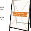 A Frame Sign 24x36, Heavy Duty Double-Sided Sandwich Board | Heavy all-metal, weatherproof. Push-in poster swap. Folds flat, carry handle. For storefronts, open houses, trade shows.
