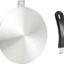 9.45 Inch Stainless Steel Induction Plate Adapter, Cooktop Heat Diffuser with Detachable Handle,Fire Diffuser for Electric or Gas Stove