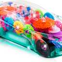 ArtCreativity Light Up Transparent Sensory Car Toy for Kids, 1PC, Bump and Go Toy Car with Colorful Moving Gears, Music, and LED Effects, Easter Toys for Toddlers, Great Birthday Gift Idea