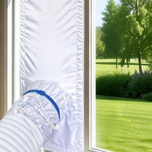 Portable Air Conditioner Window Seal KitFull Sealing AC Window Vent Seal Kit for Mobile Air Conditioner & Dryer,Length Adjustable,Waterproof & Easy to Install (10In x 36~62 Inch)