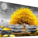 Wall Decorations For Living Room Large Size Canvas Wall Art For Bedroom Modern Office Wall Decor Canvas Art Black and white view Yellow Tree Painting Pictures Artwork for Walls Bathroom Home Decor (40L" x 20W")