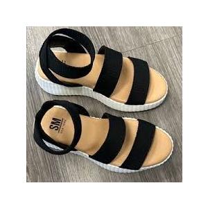 Athlefit Women's Wedge Sandals Platform Sandals Cork Elastic Strap Platform Sandals Size 7