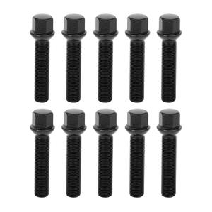 M14x1.5mm Ball Seat Wheel Lug Bolt for Volkswagen 19mm Hex 60mm Shank Length Sturdy | Extended Bolts Black 10 Pcs