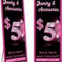 Jewelry Banner and X Stand 24 x 63 Inch Vinyl Banner Stand Independent Consultant Accessories for Business Shop Boutique Trade Shows