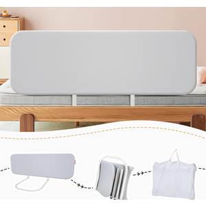 Q-MIULIKE Baby Bed Rail for Toddlers Portable Foldable Travel Toddler Bed Rails Easy to Install 27 Height Adjustable (Grey 70.8 Inch, 1 Piece) Suitable for Full King Queen Twin Bed Sizes