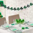 3 Pcs Easter Garlands Wood Bead Bunny Clover Heart Garlands for Easter St. Patrick's Day Valentine's Decorations Spring Wood Hanging Bunny Clover Heart for Mantle (Vintage Style)