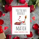 3 x Perfect Match Valentines Day Card for Girlfriend Wife, Naughty Valentines Day Gift for Women Her, Hilarious Gay Card for Valentine (Match) (#10)