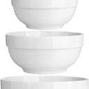 DOWAN Serving Bowls, 64/42/22/12 Oz Serving Dishes for Entertaining, Soft White Porcelain Nesting Bowls Set, Microwave & Dishwasher Safe, Versatile Prep Bowls for Fruit Salad Pasta Dessert Cereal (4.5''/6''/7''/8'')