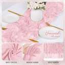 6 Pack Light Pink Cheesecloth Table Runner 17x108 Inch Semi Sheer Boho Gauze Cheese Cloth Fabric Table Runners, for Wedding Party Baby Shower Birthday Home Decor Garden Farmhouse