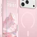 SUPFINE Magnetic for iPhone 17 Pro Max Case with Screen Protector (Compatible with MagSafe)(Military Grade Drop Protection) Translucent Matte Shockproof with Anti-Fingerprint Phone Cover,Light Pink