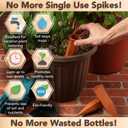 6 Pack Terracotta Watering Spikes for Indoor and Outdoor Plants - Simple and Easy Setup - Keep Plants Happy and Watered While You are Away