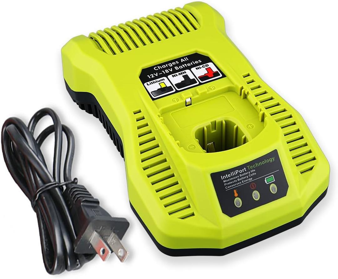 VINIDA P117 Charger Replacement for Ryobi Battery Charger 12V-18V Compatible with Ryobi 18V Battery Charger Li-ion & Ni-cad Ni-Mh Battery P102 P108 P189 P197 P103 P105 P107 P190 P191 PBP002 PBP005