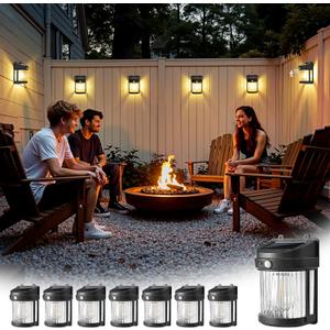 Solar Fence Lights, 8 Pack Solar Motion Fence Deck Lights Outdoor, 3 Modes for Step Wall Step Shed Patio Front Door Garage (6x3.6x2.2 inch)