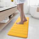 Buganda Memory Foam Bath Mat, 47" x 17", Ultra Soft and Non-Slip Bathroom Rugs, Water Absorbent and Machine Washable Bath Rug Runner for Bathroom, Shower, and Tub, Yellow
