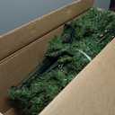 7Ft Pre-lit Artificial Pencil Christmas Tree Hinged Fir PVC Tree /350 LED Lights