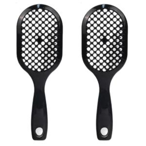 2 x Breathable Detangling Brush, Soft Bristles Wet Dry Comb for Women All Hair Types (black, blue)