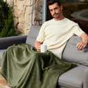 Exclusivo Mezcla Extra Large Fleece Throw Blanket for Couch, Sofa, 300GSM Super Soft and Warm Blankets, Olive Green Throw All Season Use, Cozy, Plush, Lightweight, 50x70 Inches