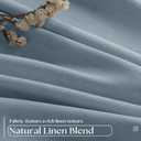 Dusty Blue Pinch Pleated 100% Blackout Linen Curtains for Bedroom 84 Inch Length Room Darkening with Liner Light Blue Window Curtains 84 Inches Long for Living Room Black Out Pleat Drapes Back Tab