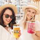 LRUIOMVE 16oz Glass Can Cup with Bamboo Lid & Straw - Reusable Drinking Glass for Iced Coffee, Smoothie, Beer, Ideal Friendship Gift for Women, Bestie