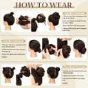 CJL HAIR 2PCs Small Cute Messy Bun Hair Piece for Thin Hair Women Mini Synthetic Curly Bun Scrunchies Updo Hairpieces Dark Chocolate