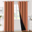 H.VERSAILTEX Full Shading Curtains 96 inches Long 2 Panels Set for Windows, Super Heavy-Duty Black Lined Blackout Curtains for Bedroom, Privacy Assured Window Treatment (52 inches W, Burnt Orange)
