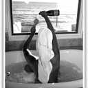 Trendy Black and White Posters Funny Woman Drinking Wine in Bathtub Wall Art Funky Girl Room Decor Fashion Vintage Bar Cart Canvas Prints for Girls Dorm Bathroom Apartment Aesthetic 16x24in Unframed