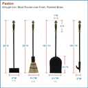 Paxton Mini Fireplace Tool Set, Polished Brass