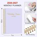 GNL Monthly Planner 2026-2027, 2 Year(27 Months) Calendar Planner, Oct. 2025 - Dec 2027, 7" x 10" Monthly Spreads & Yearly Planner, Perfect for School Office Home Planning, Purple