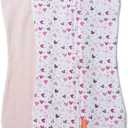 SwaddleMe by Ingenuity Compression Baby Swaddle Pod, Two-Way Zipper for Easy Diaper Changes, Improves Sleep & Calms Startle Reflex, 0-2 Months, 1.0 TOG, 2-Pack - I Heart You