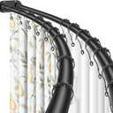 Double Curved Shower Curtain Rod 42 to 72 Inches Elegant Double Shower Curtain Rod Adjustable Wall Mounted Double Shower Curtain Pole for Bathroom (Black, 42 to 72")