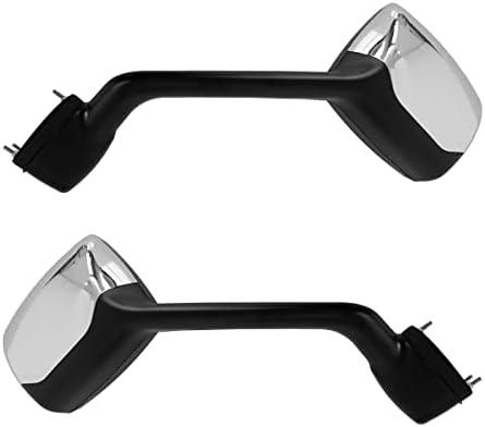 High Soar Hood Mirror for Kenworth T680(2000-2017),Hood Mirror Assembly with Arm for Peterbilt 579(2010-2017)/Peterbilt 587(2010-2017) only Right Passenger Side (A Pair) (Chrome)