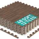 Yes4All EVA Interlocking Mats, Puzzle Floor Tiles, Foam Floor Padding with Border for Furniture, Home Space, Living Room, Garage