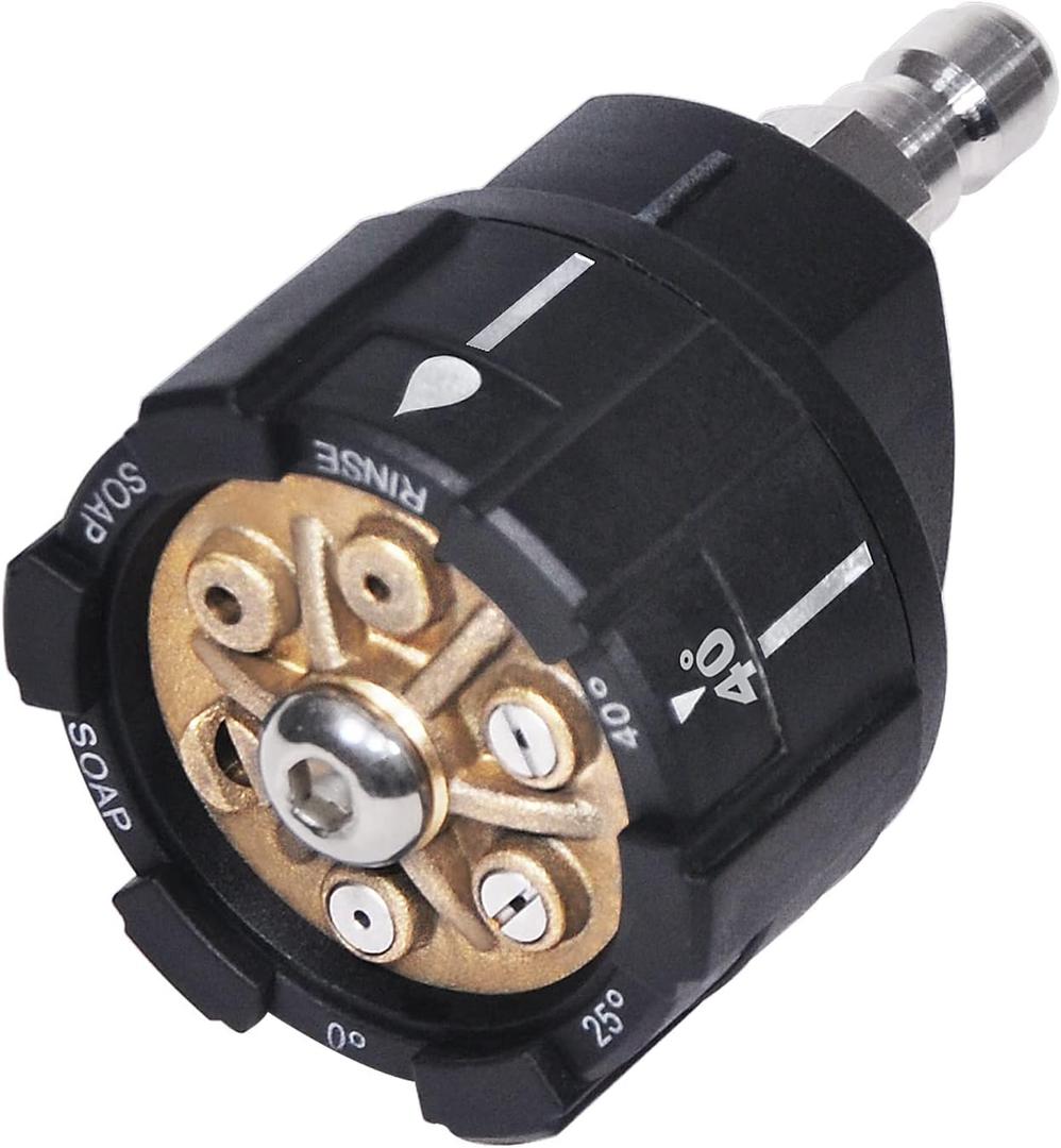 YAMATIC Pressure Washer Nozzle, 6-in-1 Quick Changeover & Easy Adjustable, Power Washer Tips with 1/4 inch Quick Connect, Max 4000PSI & 4.0GPM