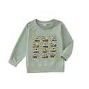 Halloween Shirts for Toddler Baby Boys Construction Trucks Graphic Tshirt Kids Spooky Season Long Sleeve Tee Tops (5-6 Years, Black)