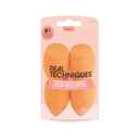 Real Techniques Miracle Complexion Beauty Sponge Makeup Blender, Set of 4 (4 Count (Pack of 1), Orange)