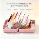 Travel Pill Organizer Binder with 14 Color-Coded Zipper Medicine Pouches