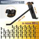 Gridwall Hooks 100 Pcs, 6 Inch Heavy Duty Display Hooks for Grid Wall Panels, Wire Gridwall Accessories for Retail Display Rack Hanging Storage (Black)